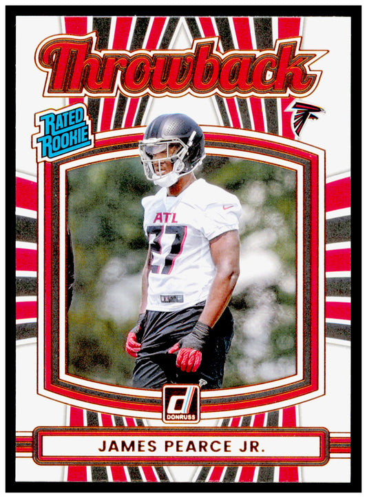 2025 Donruss James Pearce Jr. Card Rated Rookies Throwback Atlanta Falcons #13