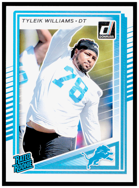 2025 Donruss Tyleik Williams Card RC Detroit Lions #360
