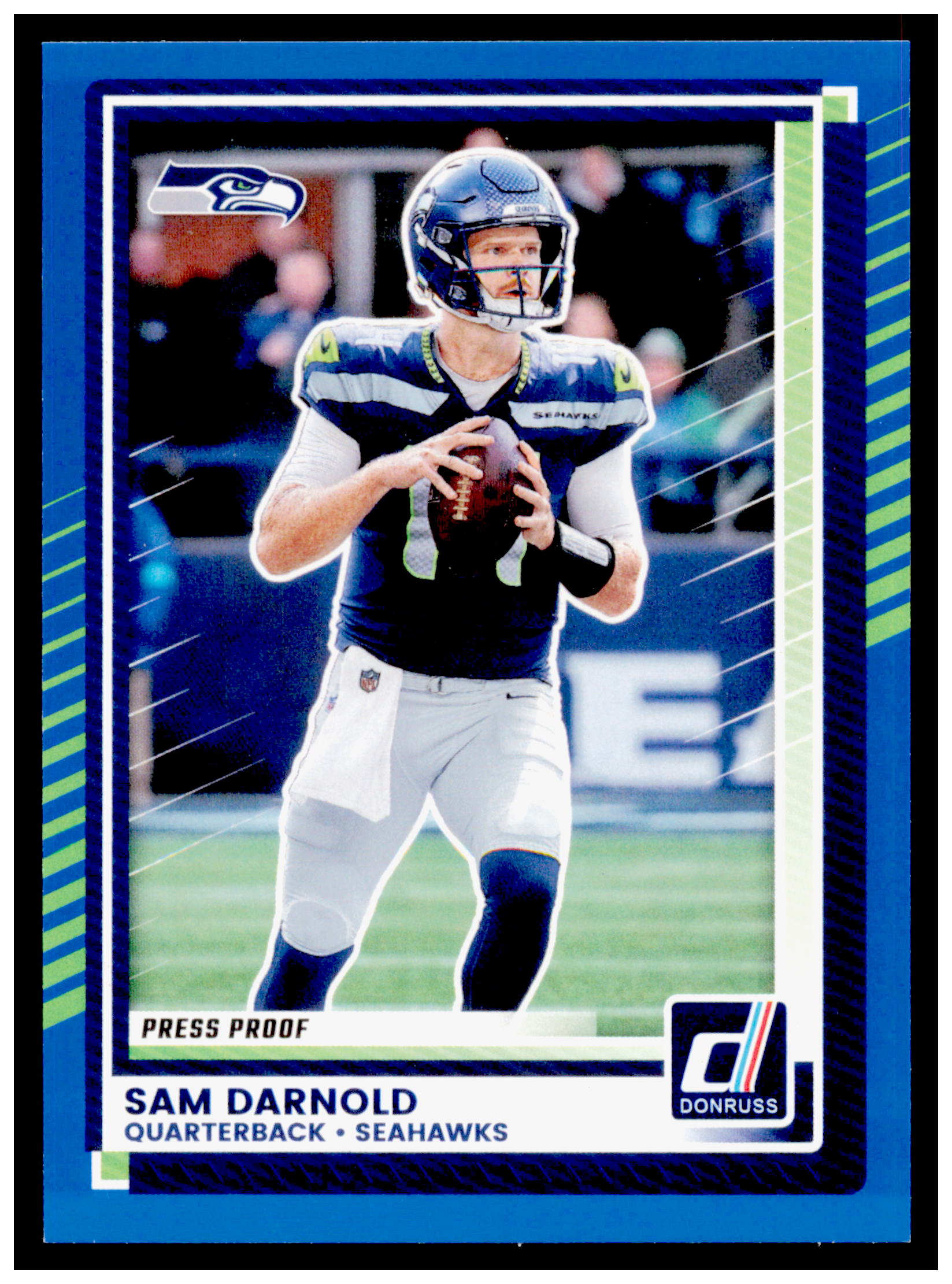 2025 Donruss Sam Darnold Card Press Proofs Blue Seattle Seahawks #278
