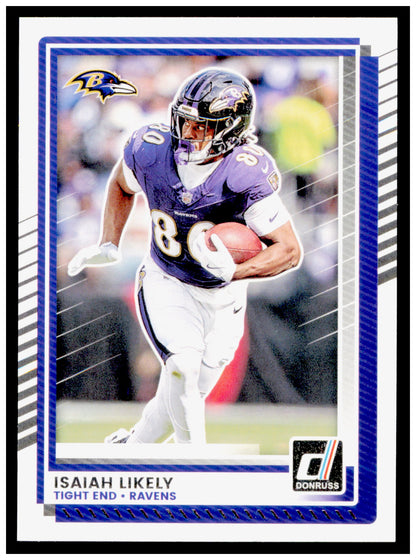 2025 Donruss Isaiah Likely Card No Name Baltimore Ravens #133