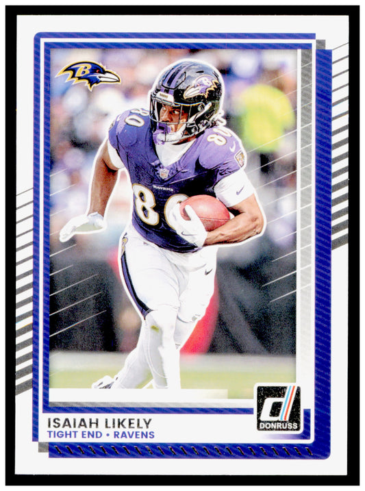 2025 Donruss Isaiah Likely Card No Name Baltimore Ravens #133