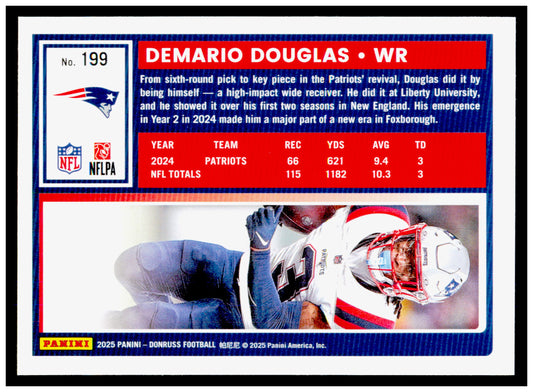 2025 Donruss Demario Douglas Card New England Patriots #199