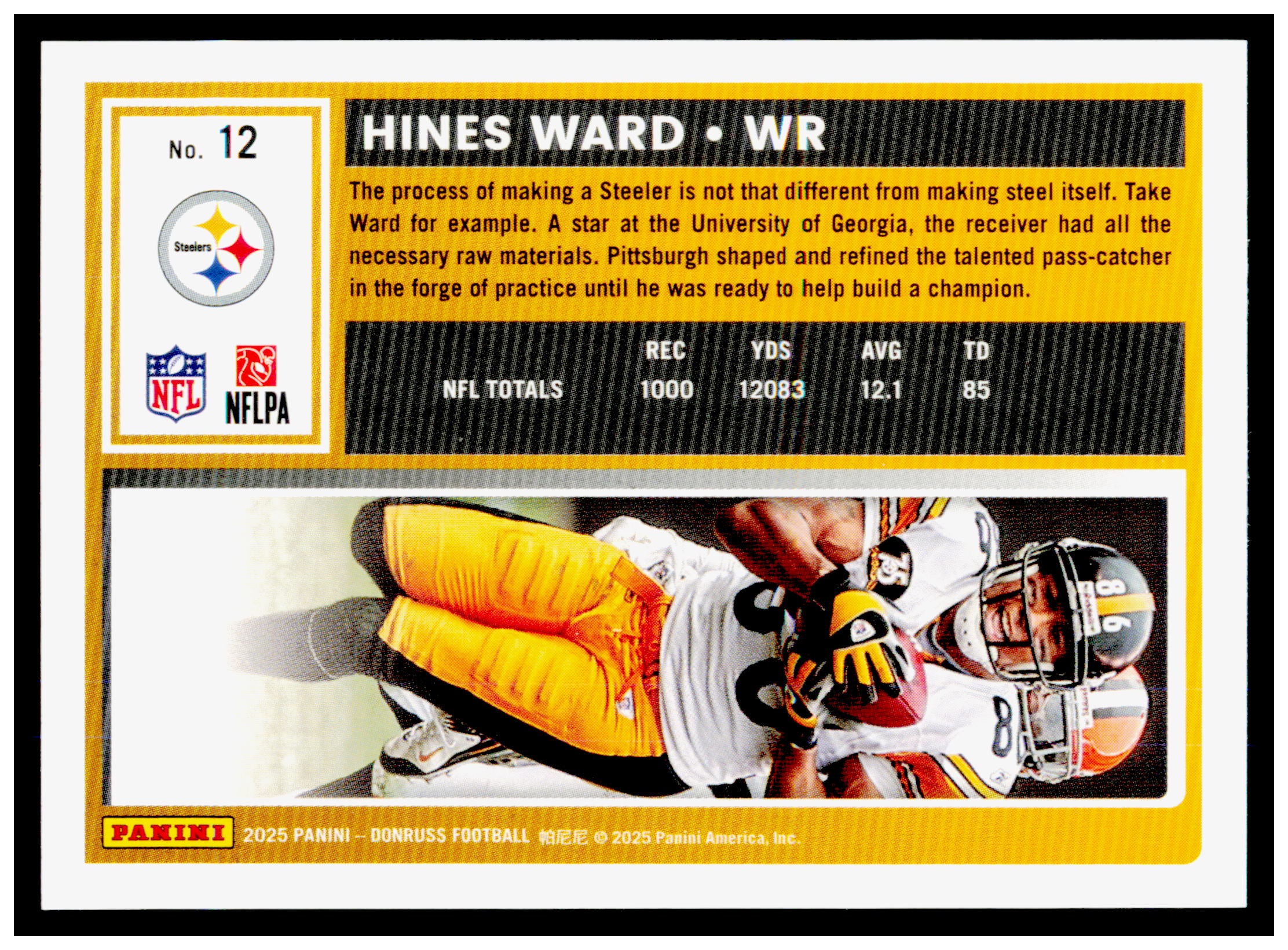 2025 Donruss Hines Ward Card Pittsburgh Steelers #12
