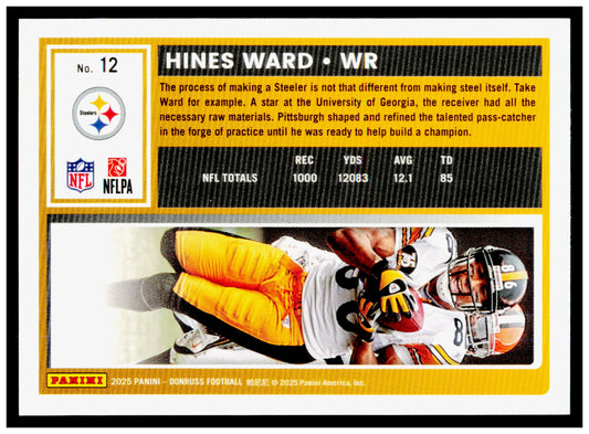 2025 Donruss Hines Ward Card Pittsburgh Steelers #12