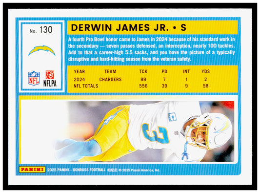 2025 Donruss Derwin James Jr. Card Los Angeles Chargers #130
