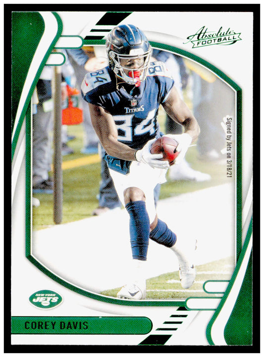 2021 Panini Absolute Corey Davis Card New York Jets #88