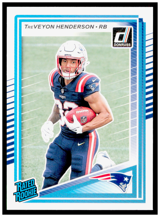 2025 Donruss TreVeyon Henderson Card RC New England Patriots #332