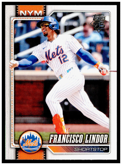 2026 Topps Francisco Lindor Card New York Mets #123