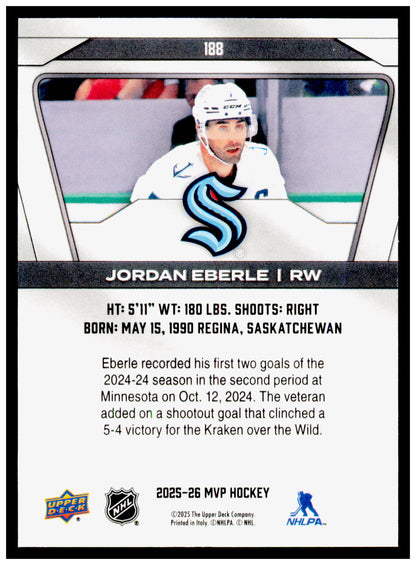 2025-26 Upper Deck MVP Jordan Eberle Card Seattle Kraken #188