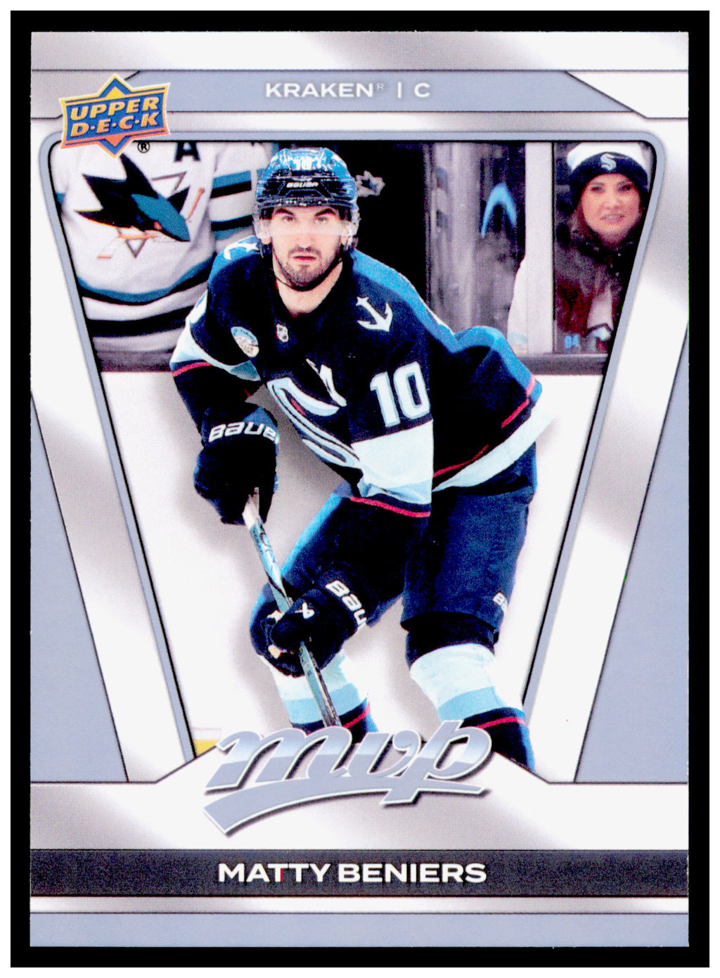 2025-26 Upper Deck MVP Matty Beniers Card Green Script Seattle Kraken #196