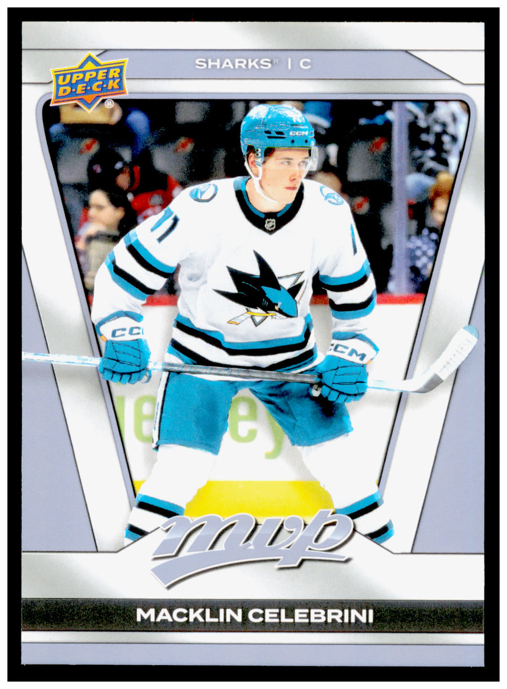 2025-26 Upper Deck MVP Macklin Celebrini Card San Jose Sharks #17