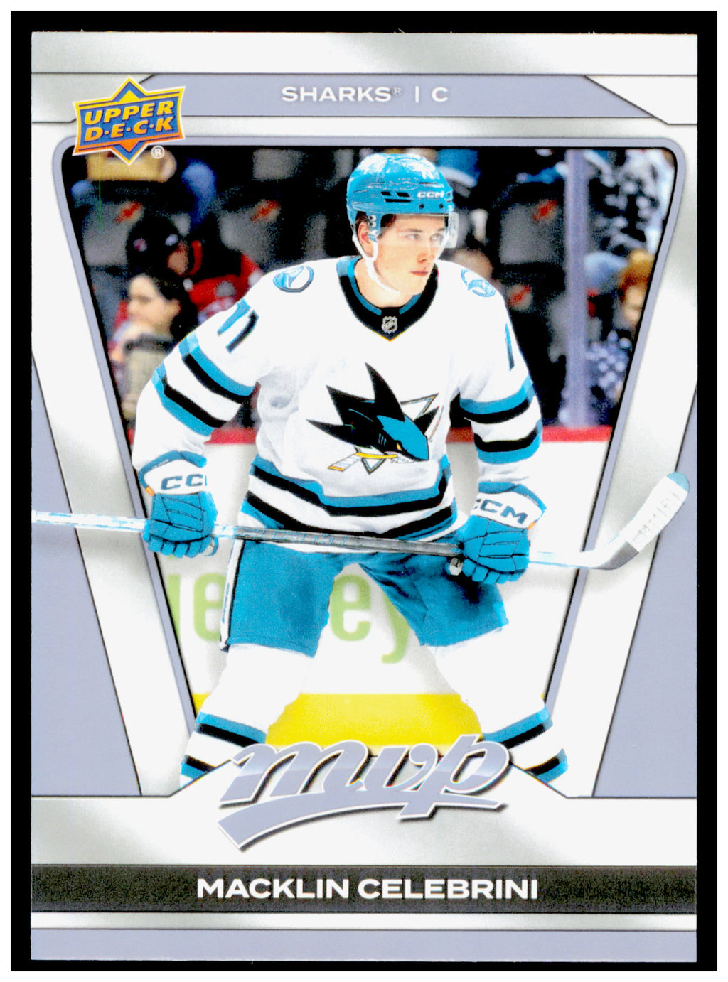 2025-26 Upper Deck MVP Macklin Celebrini Card San Jose Sharks #17