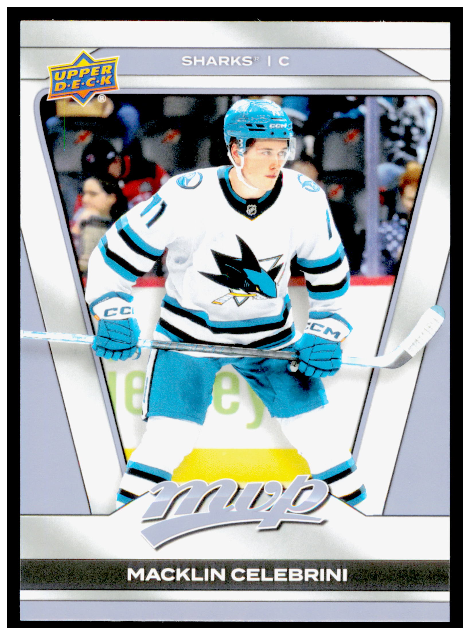 2025-26 Upper Deck MVP Macklin Celebrini Card San Jose Sharks #17