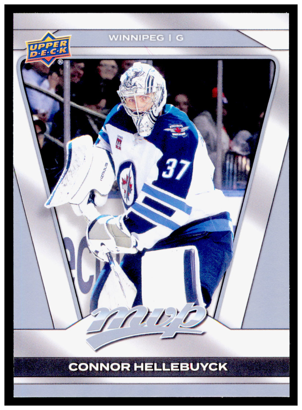 2025-26 Upper Deck MVP Connor Hellebuyck Card Green Script Winnipeg Jets #117