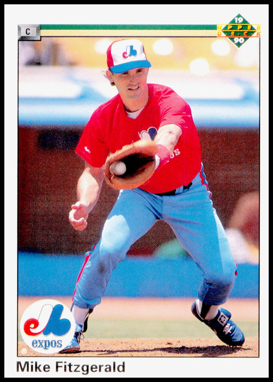 1990 Upper Deck Mike Fitzgerald Card Montreal Expos #558
