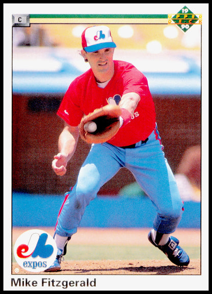 1990 Upper Deck Mike Fitzgerald Card Montreal Expos #558