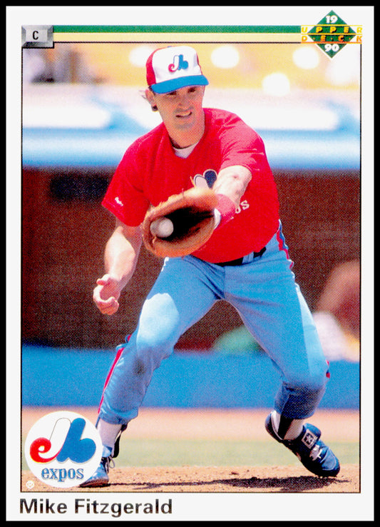 1990 Upper Deck Mike Fitzgerald Card Montreal Expos #558