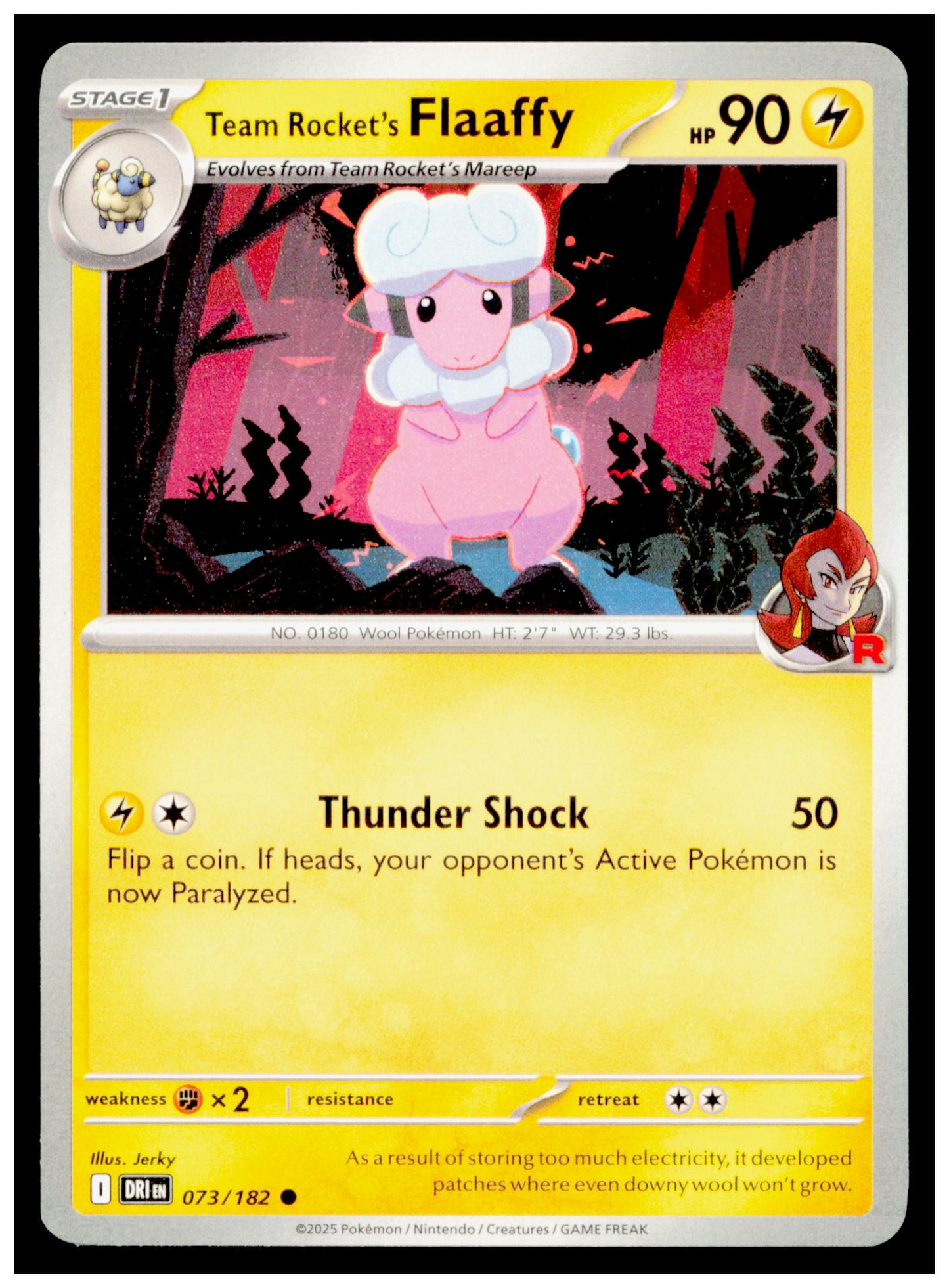 Team Rocket's Flaaffy 073/182 Destined Rivals SV10  Pokemon Card