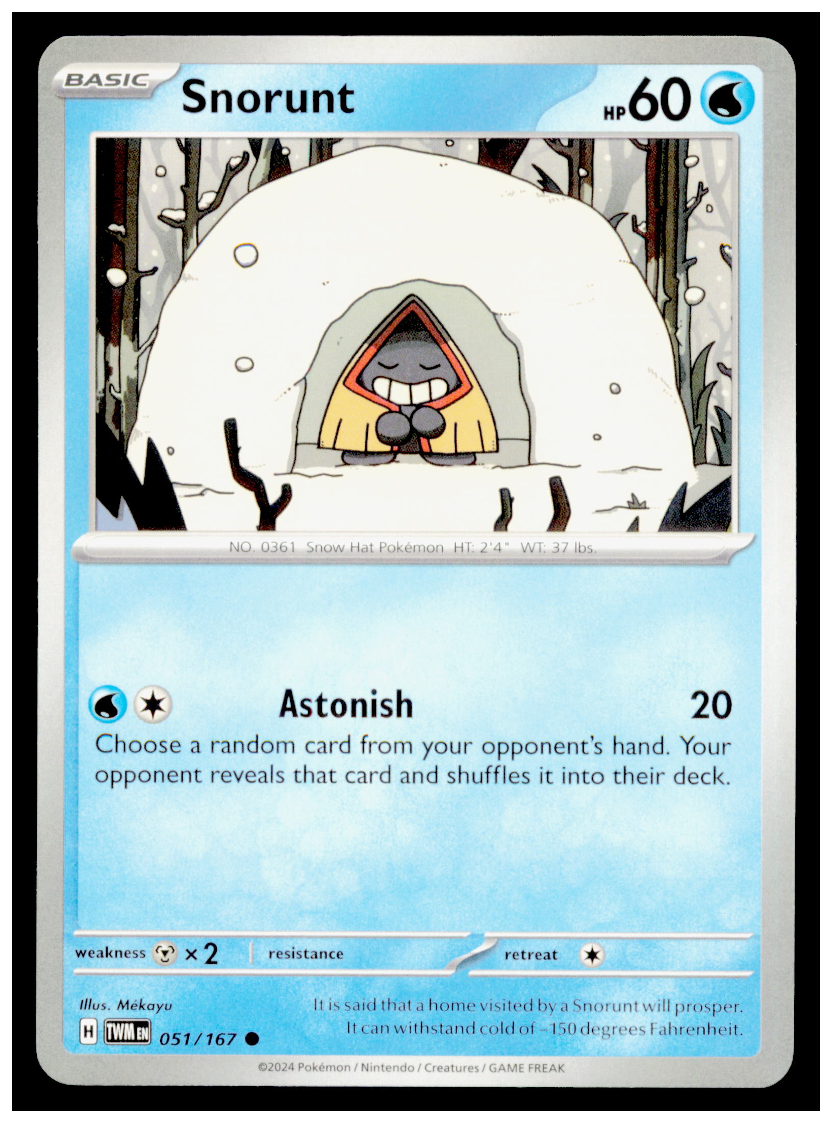Snorunt 051/167 Pokemon Twilight Masquerade TWM Water Basic Card