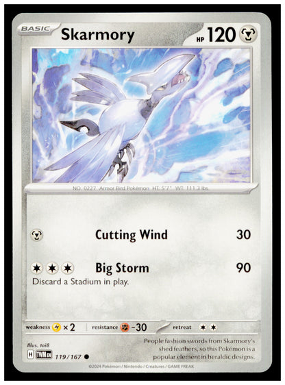 Skarmory 119/167 Pokemon Twilight Masquerade TWM Common Metal Basic Card
