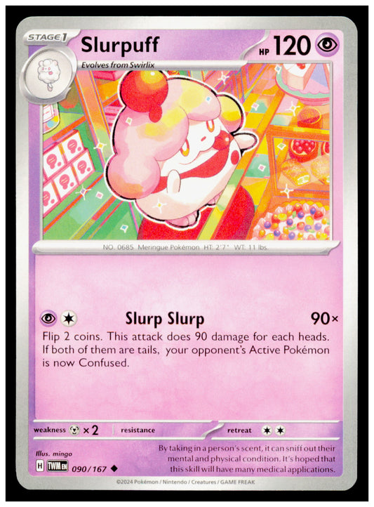 Slurpuff 090/167 Pokemon Twilight Masquerade TWM Uncommon Stage 1 Card