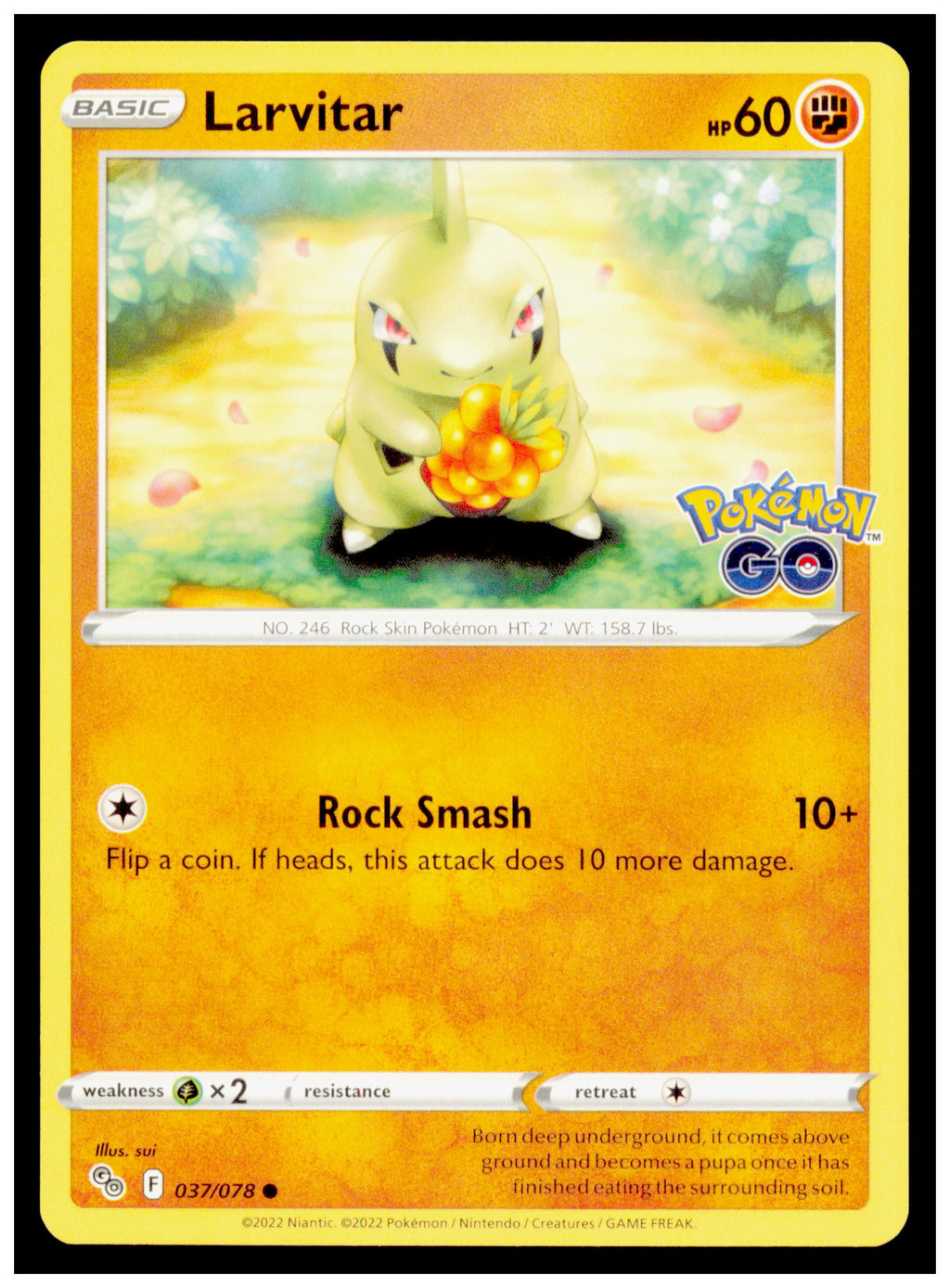 Pokemon GO Larvitar Card Common #037/078