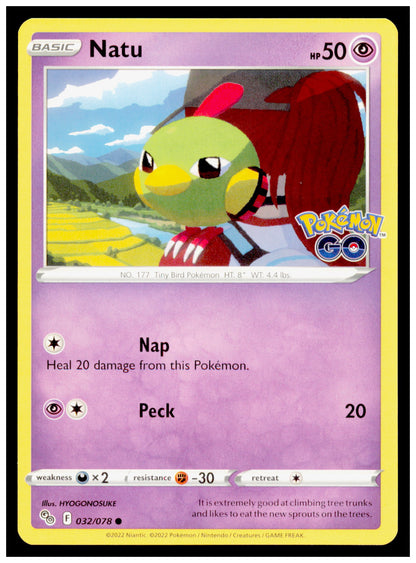 Pokemon GO Natu Card Common #032/078
