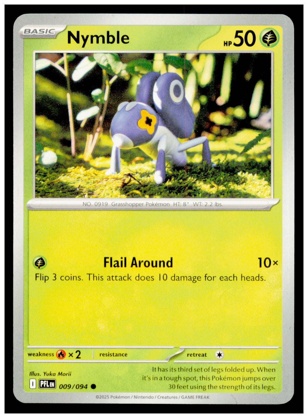Nymble 009/094 Phantasmal Flames PFL SV11 Pokemon TCG Common Basic Card