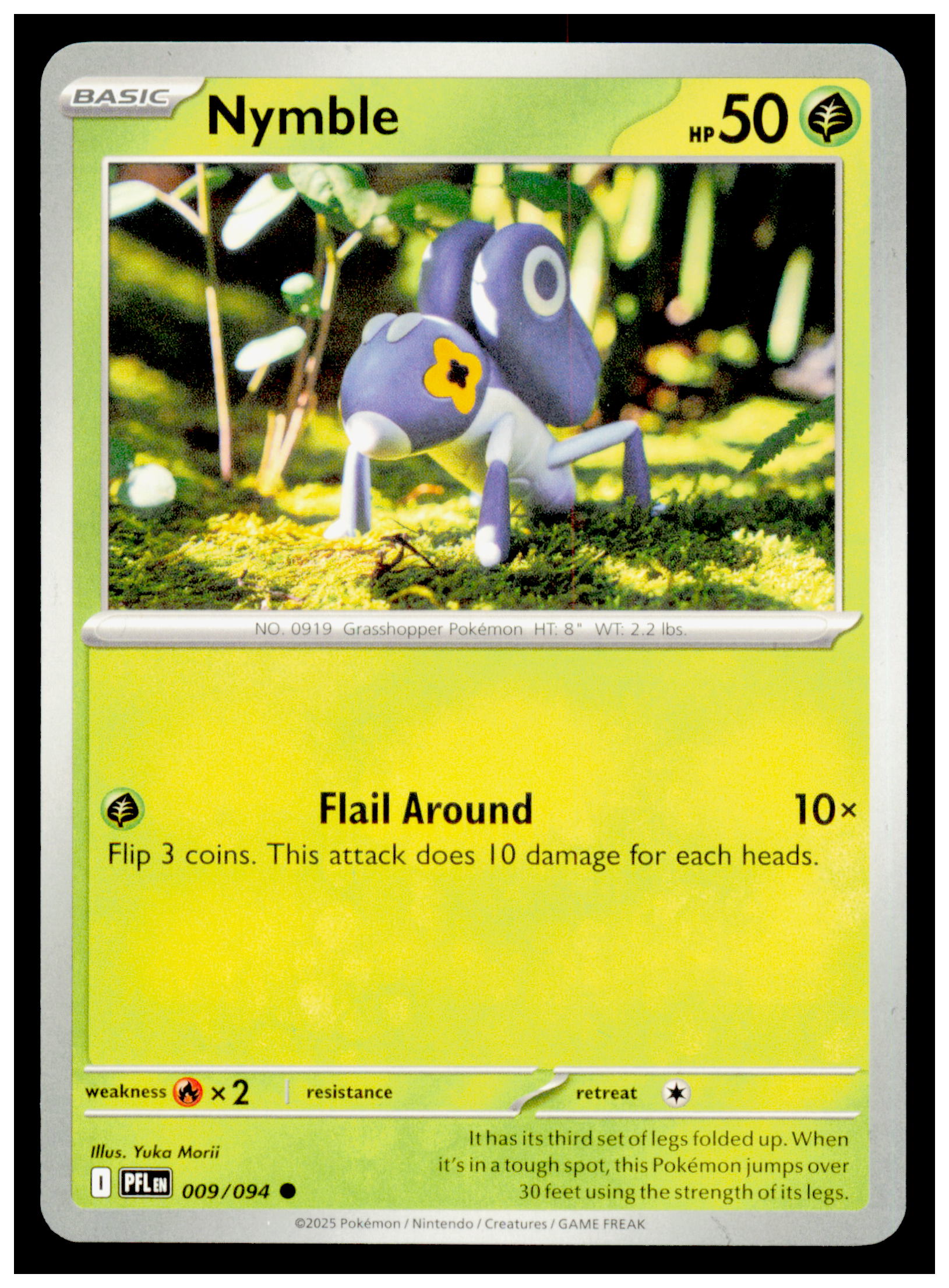 Nymble 009/094 Phantasmal Flames PFL SV11 Pokemon TCG Common Basic Card