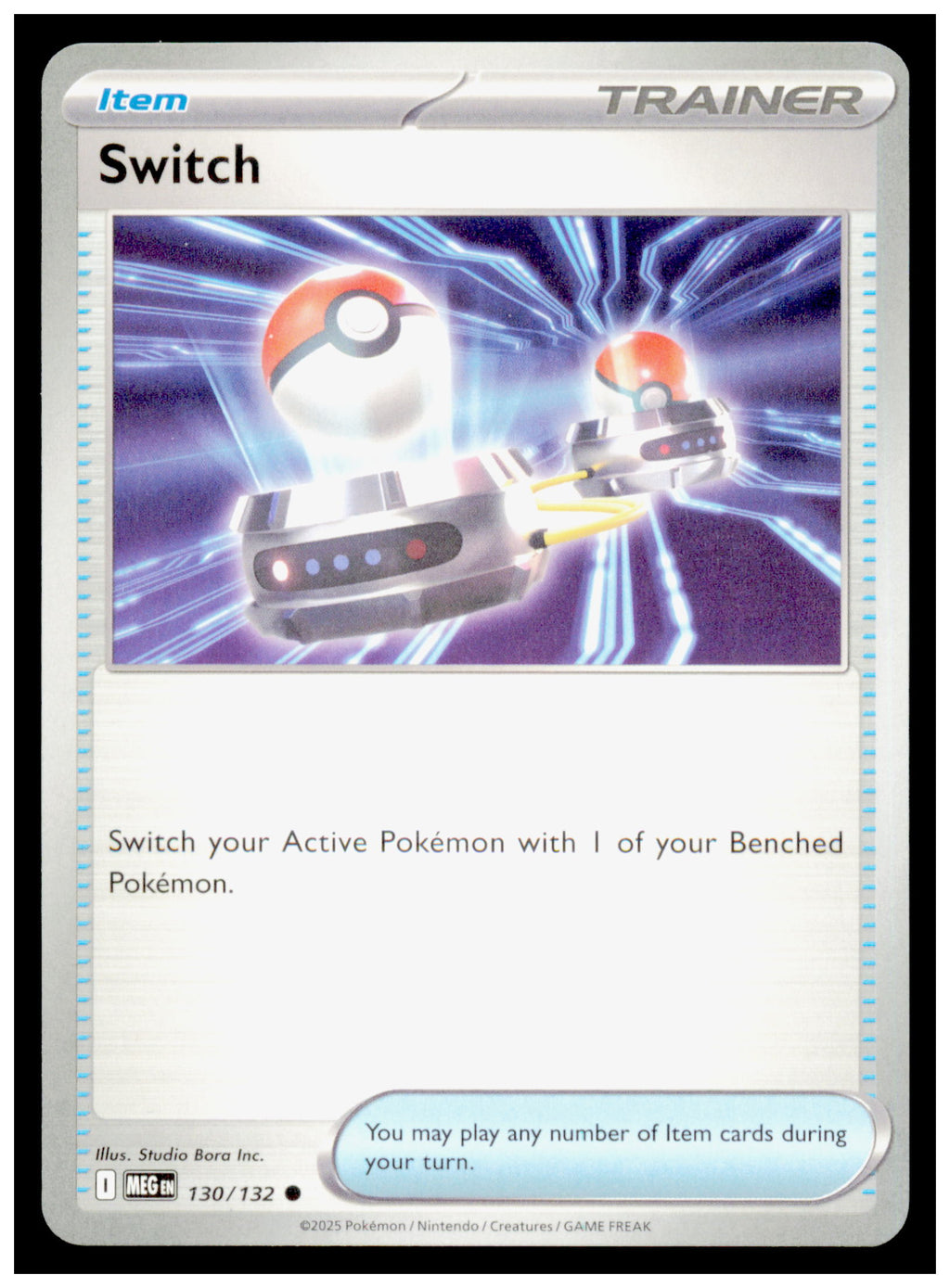 Switch 130/132 Mega Evolutions MEG EN Pokemon TCG Trainer Item Card