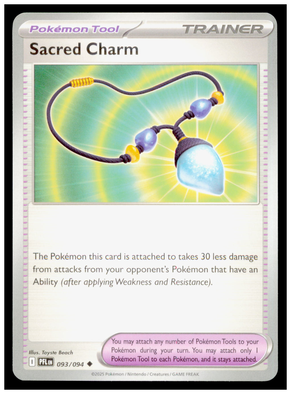 Pokemon Phantasmal Flames Sacred Charm Card Uncommon #093/094
