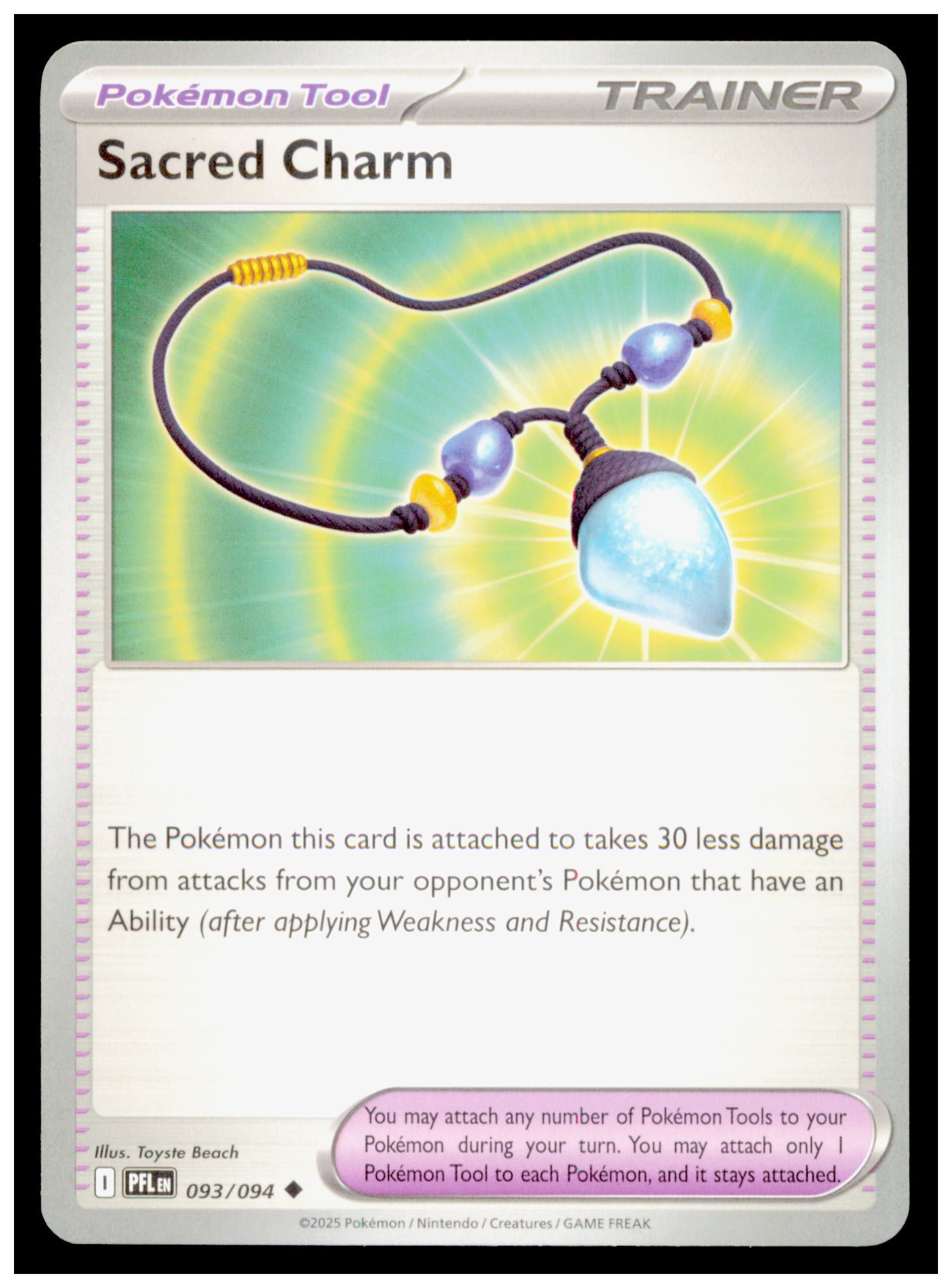 Pokemon Phantasmal Flames Sacred Charm Card Uncommon #093/094