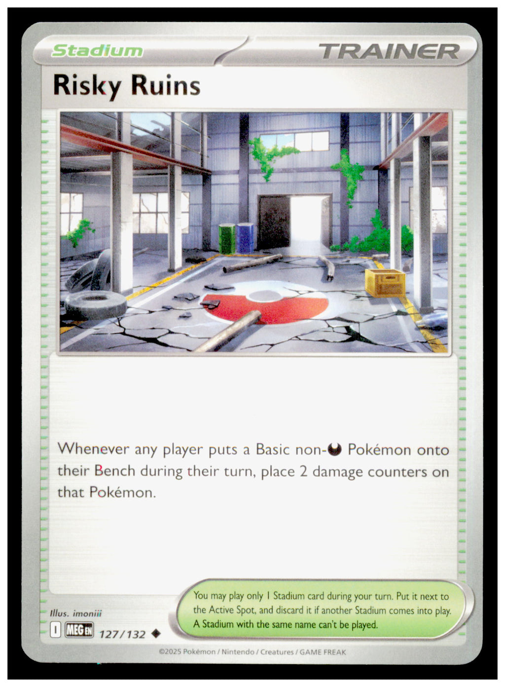 Risky Ruins 127/132 Mega Evolutions MEG EN Pokemon Stadium Trainer Card
