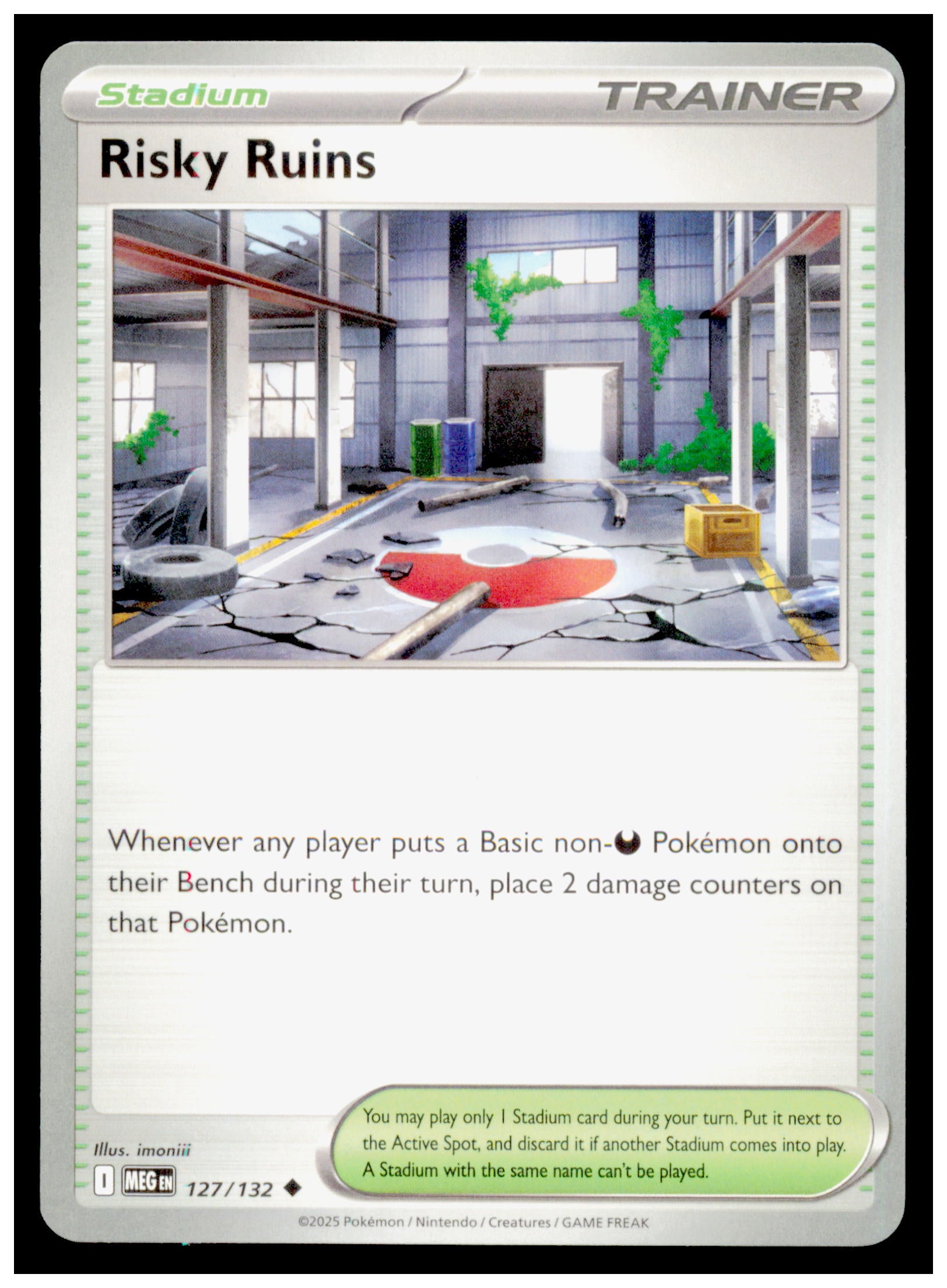 Risky Ruins 127/132 Mega Evolutions MEG EN Pokemon Stadium Trainer Card