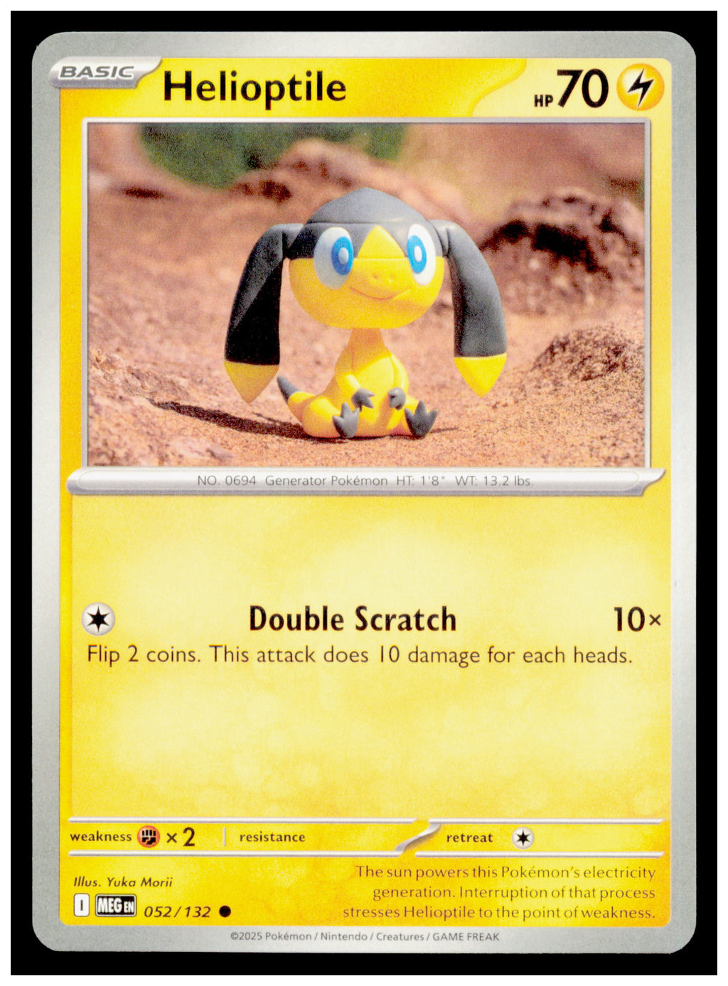 Helioptile 052/132 Mega Evolutions MEG EN Pokemon Common Basic Card