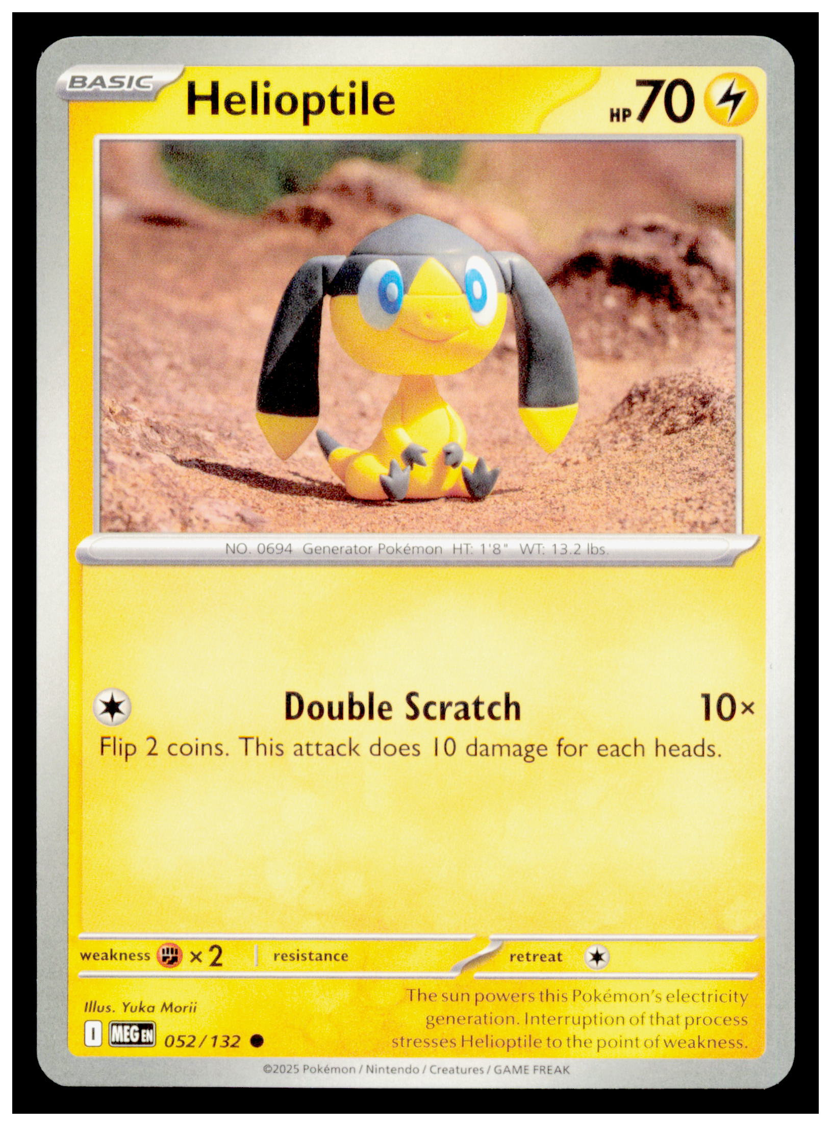 Helioptile 052/132 Mega Evolutions MEG EN Pokemon Common Basic Card