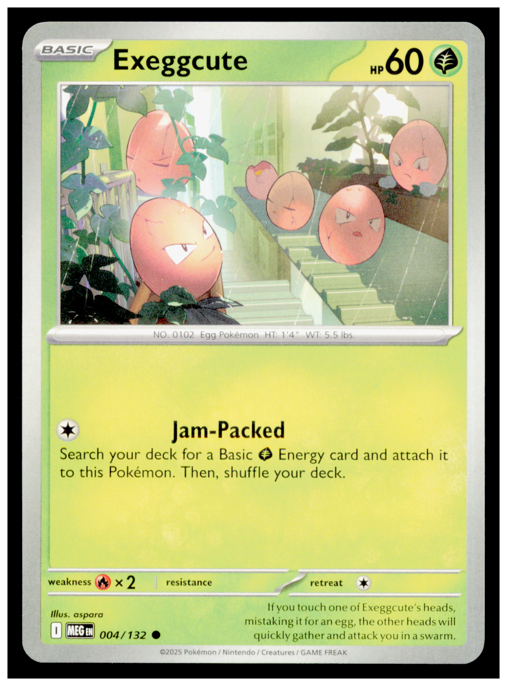 Exeggcute 004/132 Mega Evolutions MEG EN Pokemon Common Basic Card