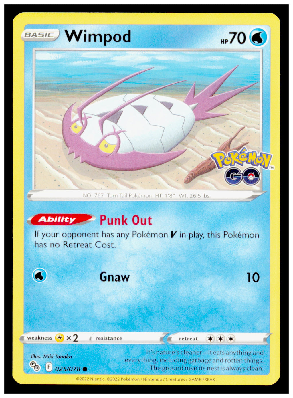 Pokemon GO Wimpod Card Common #025/078