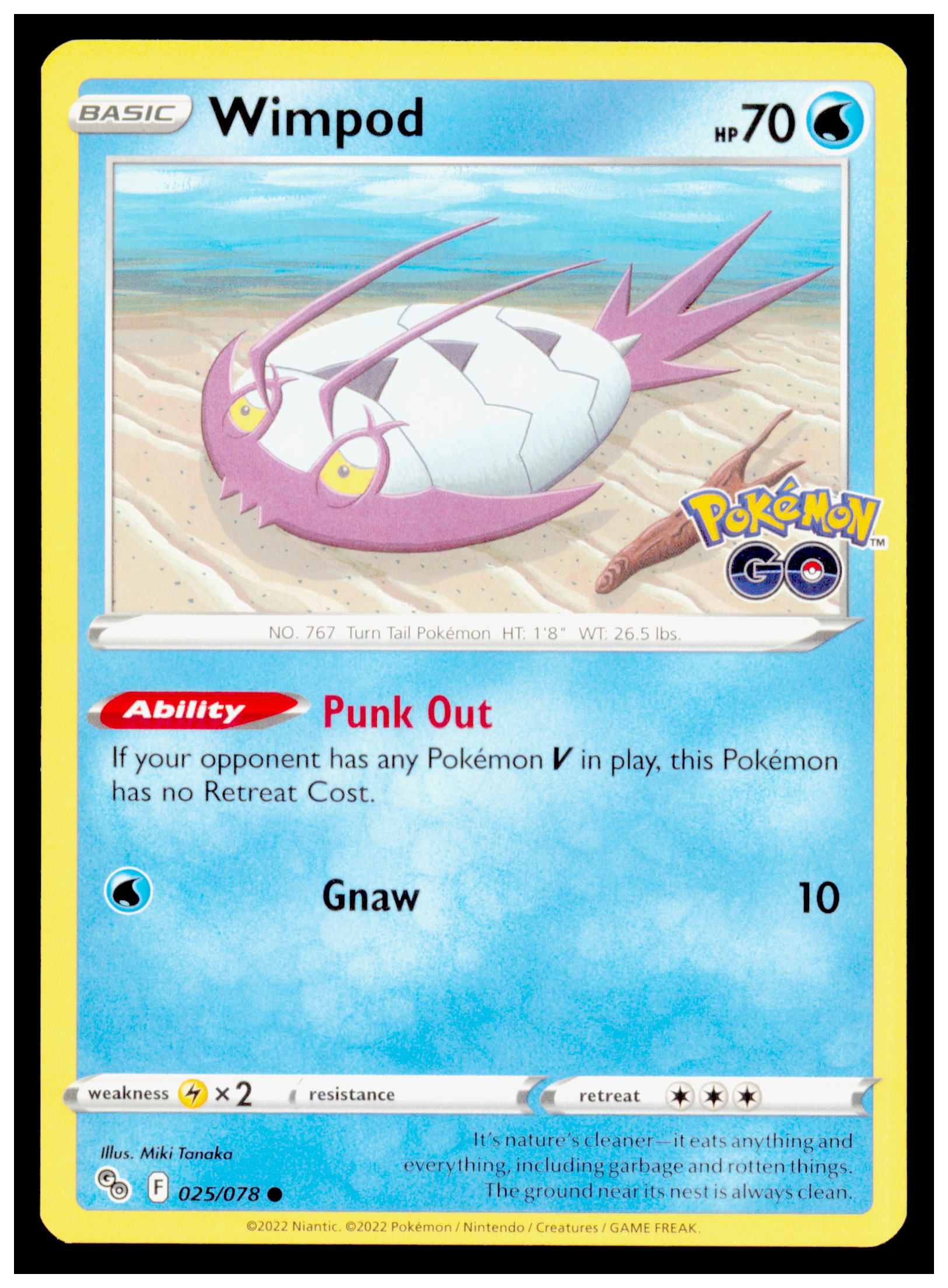 Pokemon GO Wimpod Card Common #025/078