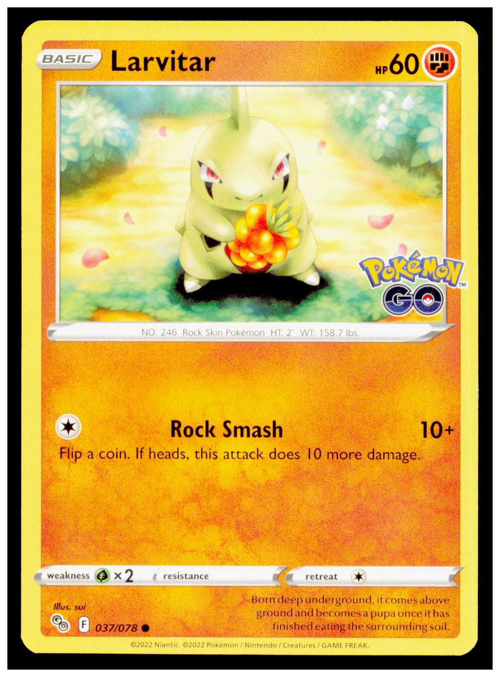 Pokemon GO Larvitar Card Common #037/078