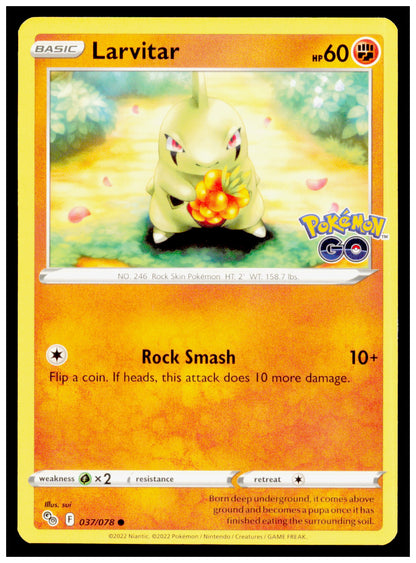 Pokemon GO Larvitar Card Common #037/078
