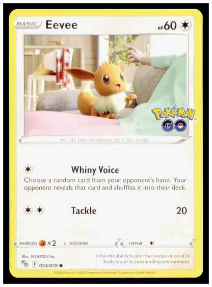 Pokemon GO Eevee Card Common #054/078