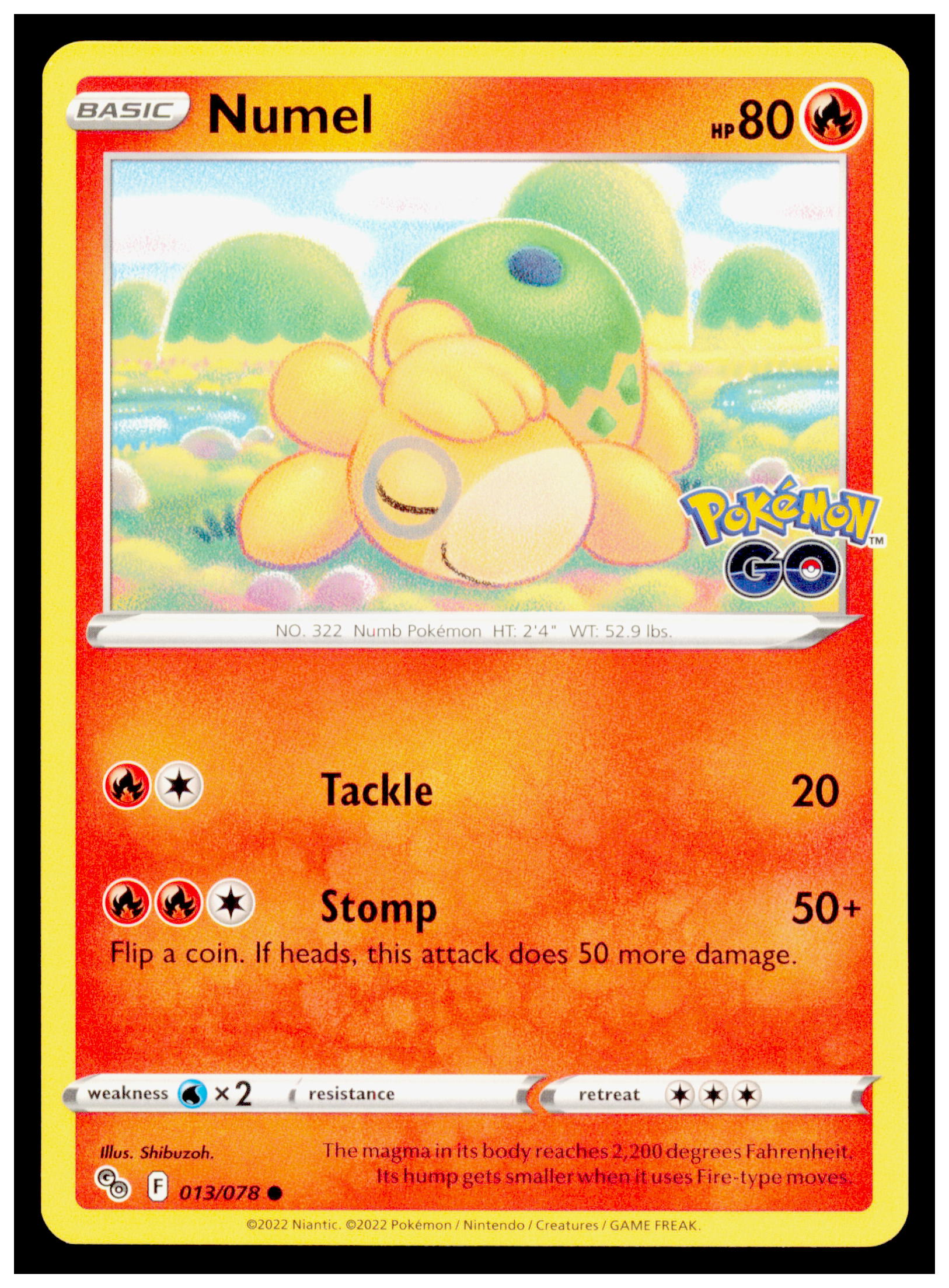 Pokemon GO Numel Card Common #013/078