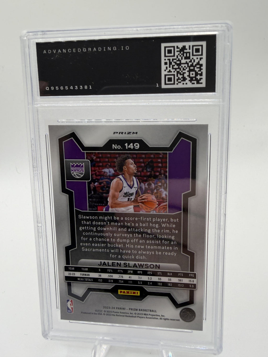 2023-24 Panini Prizm Jalen Slawson Red Sparkle Prizms #149 RC AG 10 GEM MINT