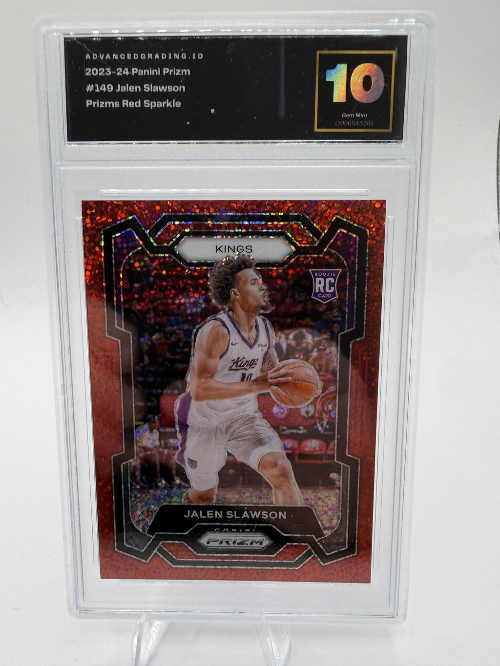 2023-24 Panini Prizm Jalen Slawson Red Sparkle Prizms #149 RC AG 10 GEM MINT