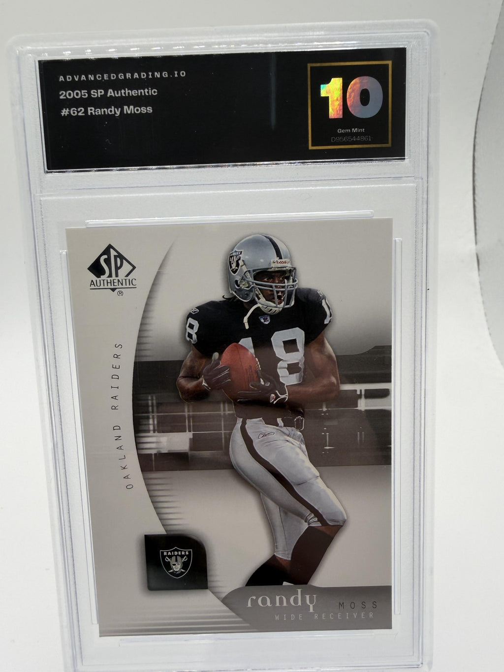 2005 SP Authentic Randy Moss #62 Raiders AG 10 GEM MINT HOF