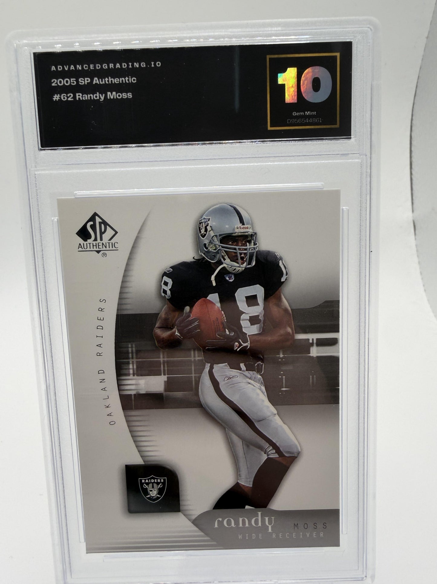 2005 SP Authentic Randy Moss #62 Raiders AG 10 GEM MINT HOF