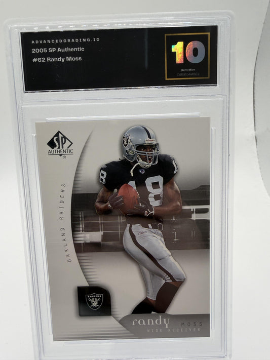 2005 SP Authentic Randy Moss #62 Raiders AG 10 GEM MINT HOF