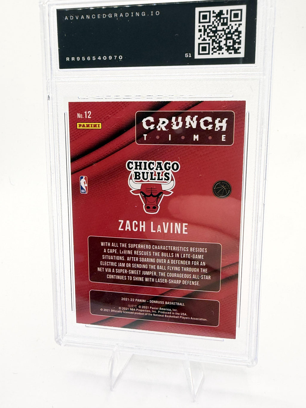2021-22 Donruss Zach LaVine Crunch Time #12 Bulls AG 10 GEM MINT