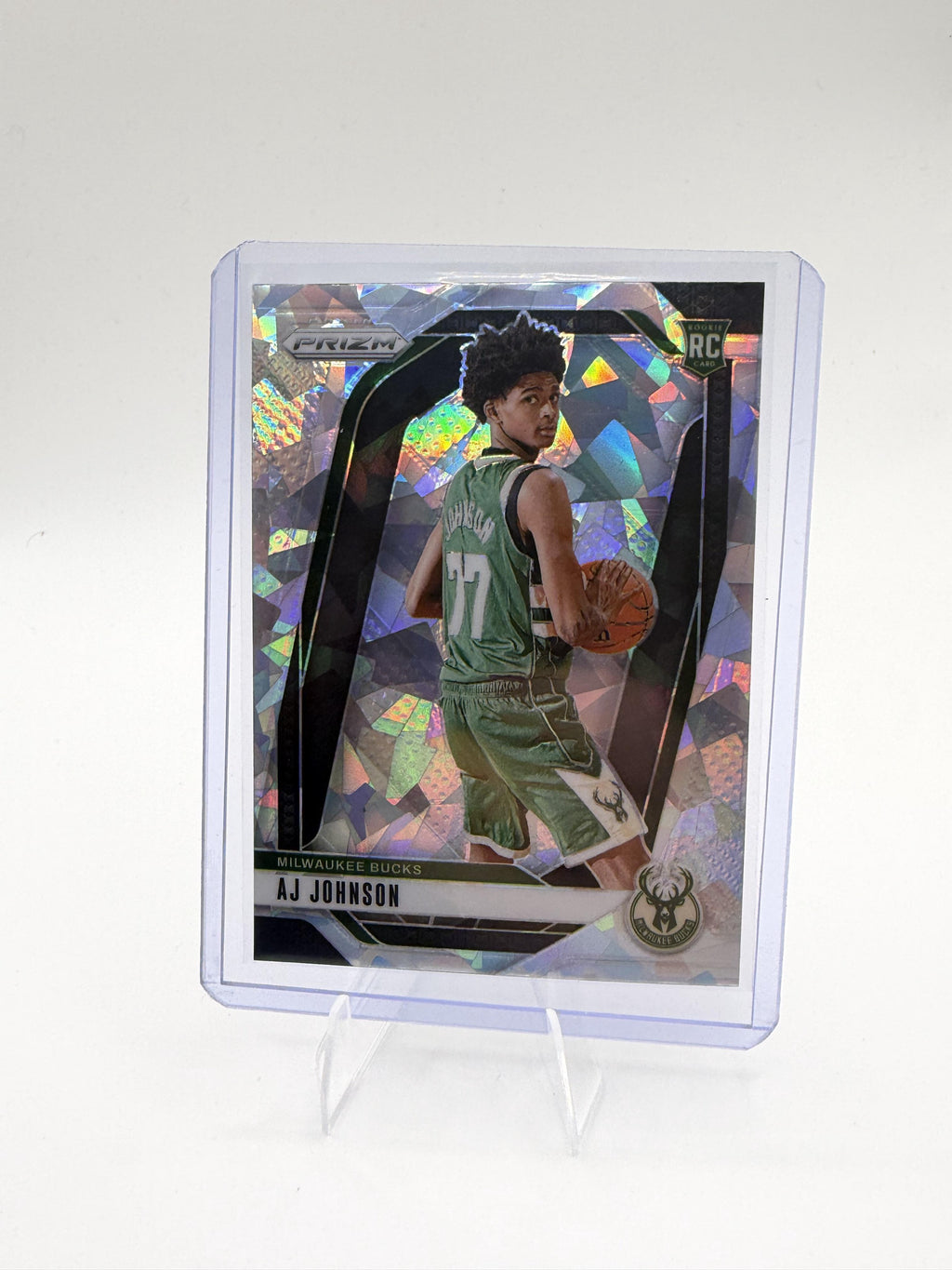 2024-25 Panini Prizm AJ Johnson Card Prizms Ice Milwaukee Bucks #251